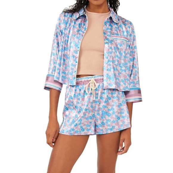 Free People Other - Free People Pillow Talk Silky Satin PJ Pajama Set NEW WITH TAGS